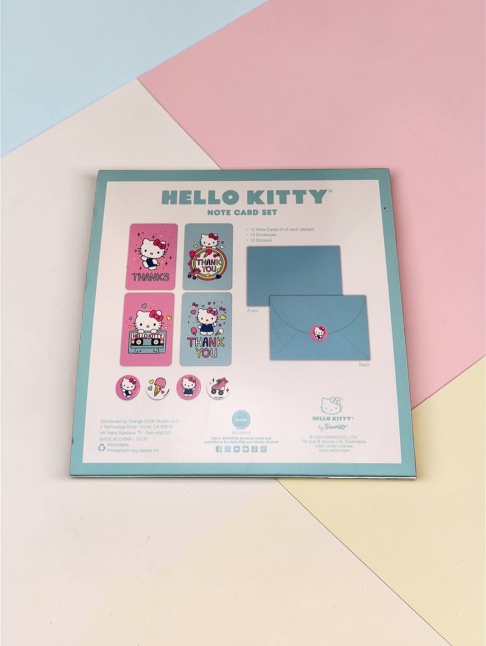 Sanrio Hello Kitty Thank You Card Set Box - Red/Yellow Or Blue/Pink, NIB - Picture 4 of 7